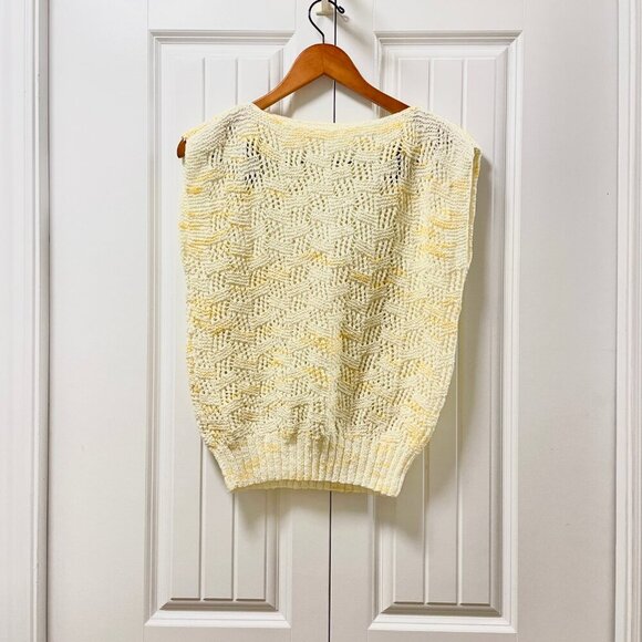Vintage Handmade Popcorn Sweater Vest - Cream - Picture 2 of 14